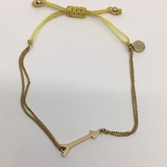 Stella & Dot Arrow Wishing Corded Gold Tone Adjustable Bracelet - Picture 2 of 16